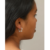 Enamel Hoops Organic Star Medium E488SB Silver Plated