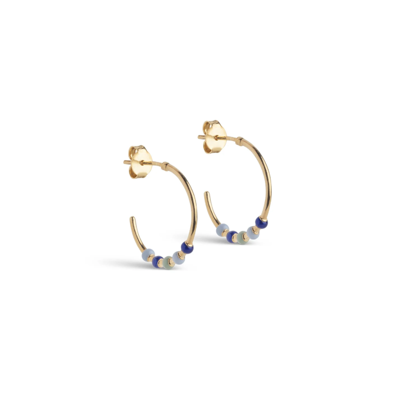 Enamel Lola Hoops Large E494GB Earthtone