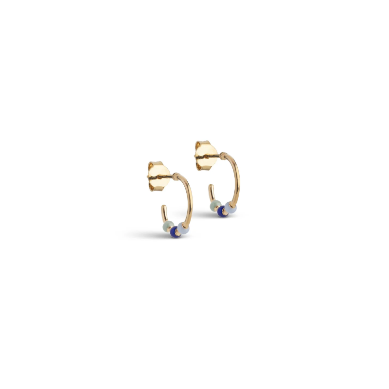 Enamel Lola Hoops Small E495GB Earthtone