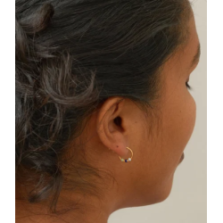 Enamel Lola Hoops Small E495GB Earthtone