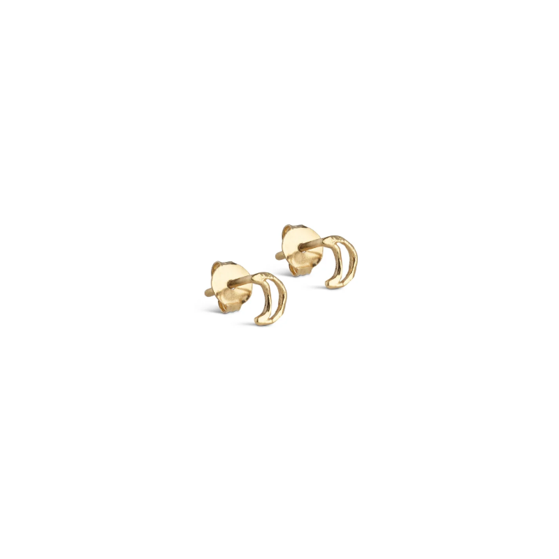 Enamel Studs Organic Moon E496GB Gold Plated
