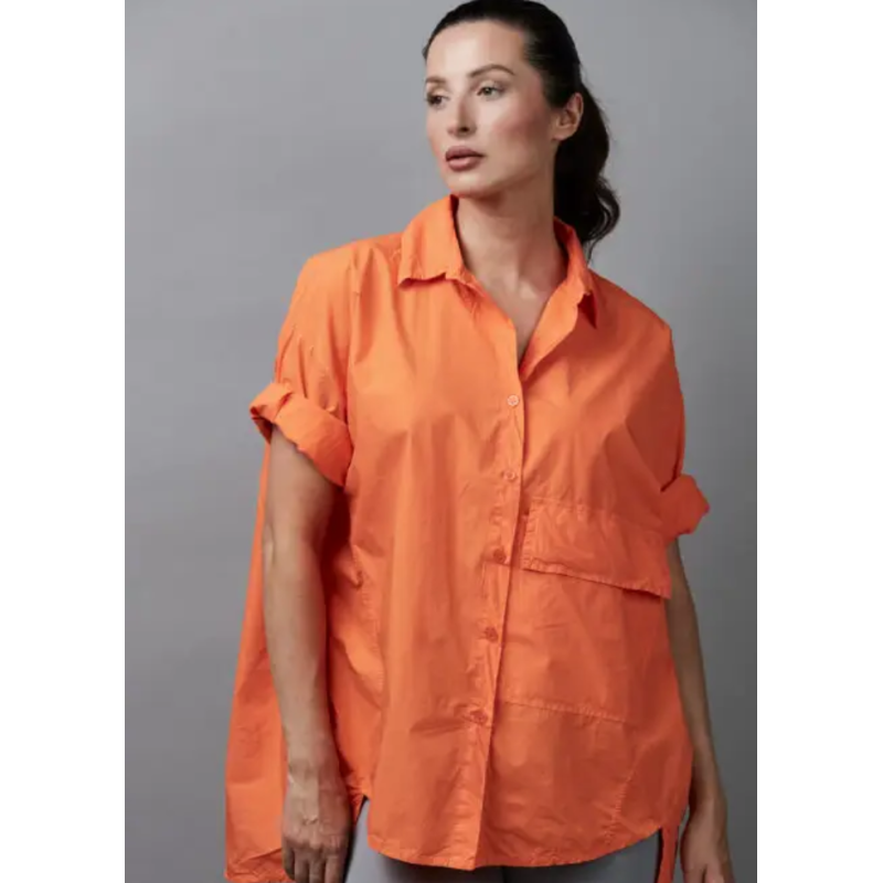 SixtyDays Big Pocket Boyfriend Shirt - Orange