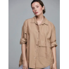SixtyDays Big Pocket Boyfriend Shirt - Tobacco