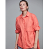 SixtyDays Big Pocket Boyfriend Shirt - Coral