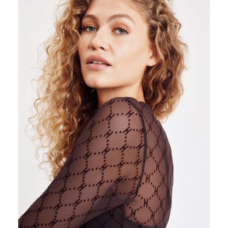 HYPEtheDETAIL Mesh Blouse 300-14-89 Brown