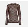 HYPEtheDETAIL Mesh Blouse 300-14-89 Brown