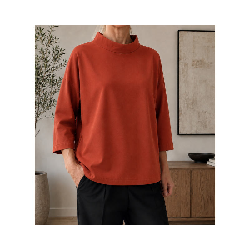 6'am Jobina Riff Blouse Tobacco