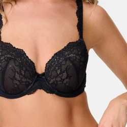 LinLingaDore Daily Lace T-Shirt Bra 1400-1L-Y26 381 Black/Taupe
