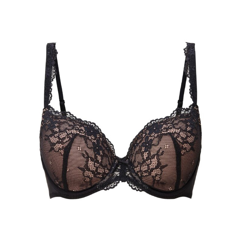 LinLingaDore Daily Lace T-Shirt Bra 1400-1L-Y26 381 Black/Taupe