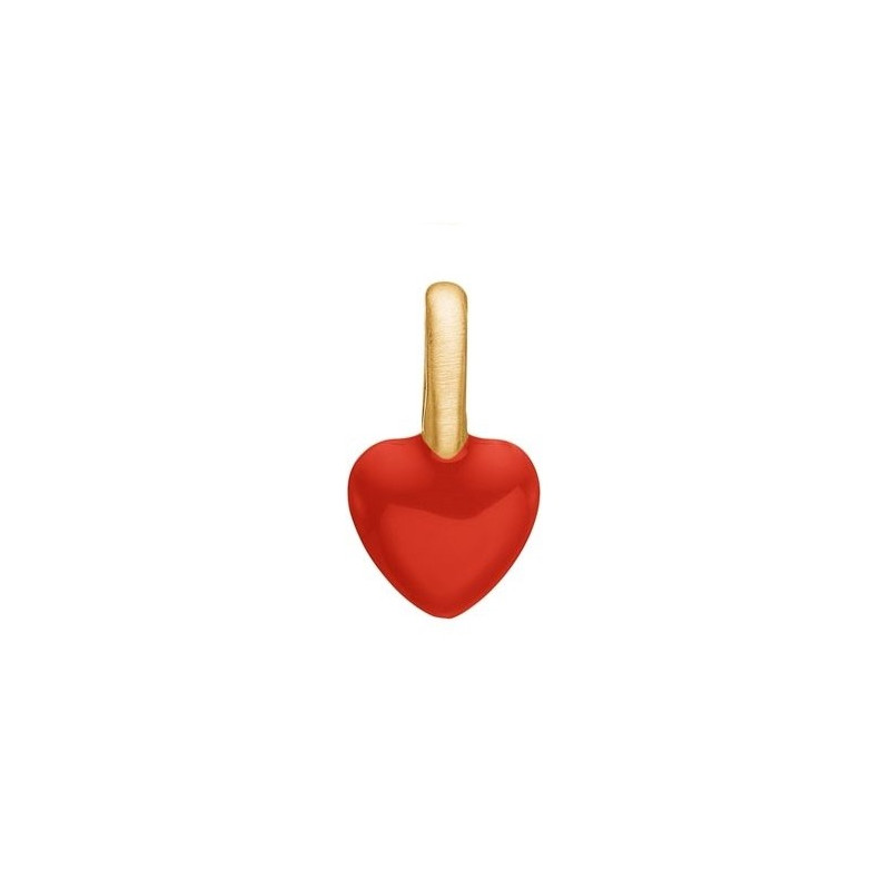 Enamel charm, heart red