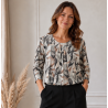 Mongul Pil Blouse Leaves Grey