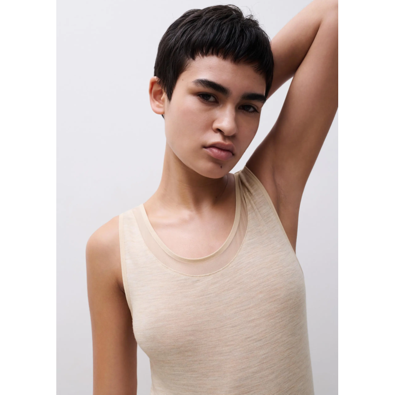 Femilet Juliana Tank Top FN1582 02Y 100% Merino Wool Heather Nude