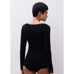Femilet Juliana Blouse 100% Merino Wool LS FN1584 Black