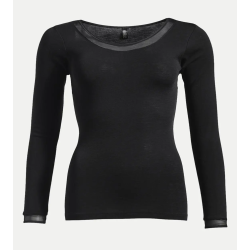 Femilet Juliana Blouse 100% Merino Wool LS FN1584 Black