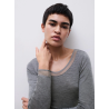 Femilet Juliana Blouse 100% Merino Wool LS FN1584 0DH Grey Melange