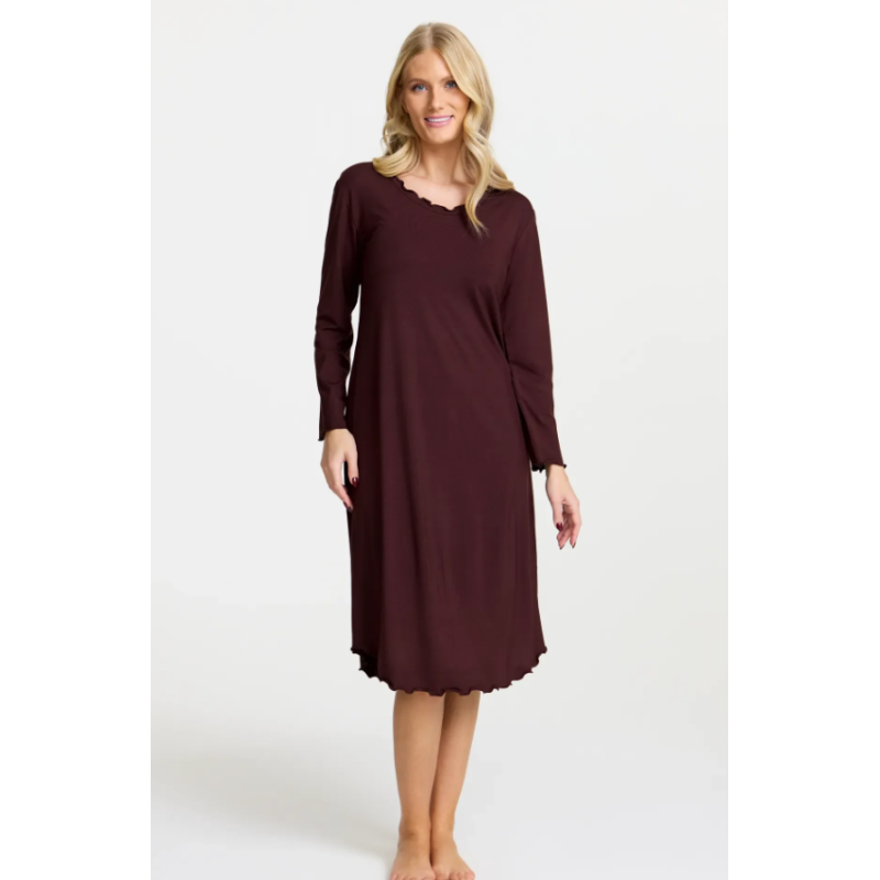 Damella Night Dress LS 69504 157 Chocola