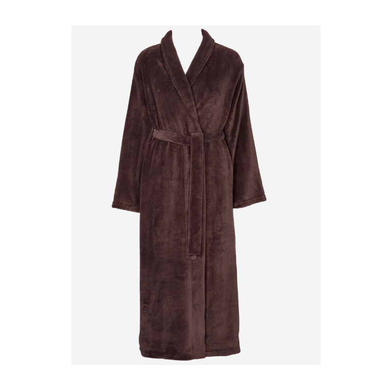 Missya Robe Cornflocker Fleece Long 12968 044 Dark Brown