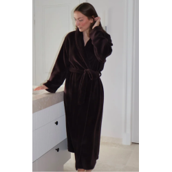 Missya Robe Cornflocker Fleece Long 12968 044 Dark Brown