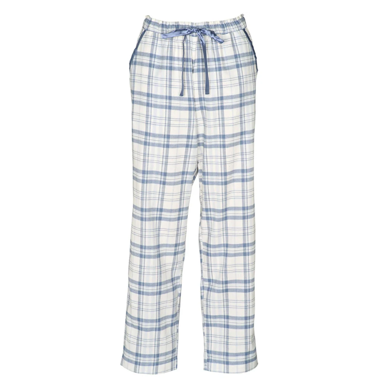 Missya Check Flannel Night Pants 14848 380 Clear Blue