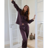 Missya Leo Satin Pyjamas AOP 14484 044 Dark Brown