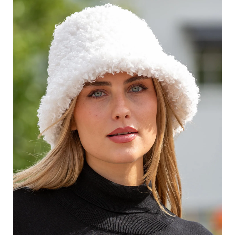 trofe´ Fluffy Bucket Hat TeddyLook 56231 Offwhite