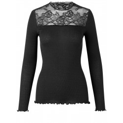 Rosemunde Silk T-shirt 4861-010 w. Lace Black