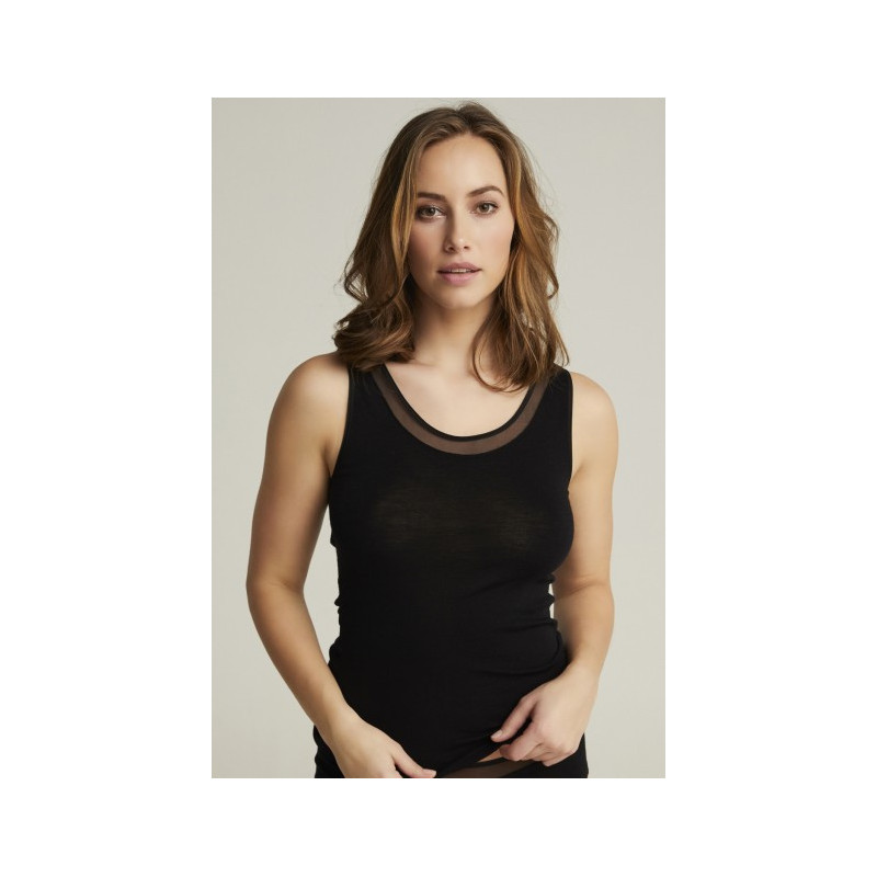 Femilet Juliana Top FN1585  100% Merino Wool Black