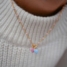 Enamel Charm Heart Gold/Pink