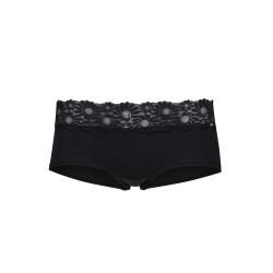 SKINY Boyleg Shorts Every Day In Cotton w. Lace 080604 Black