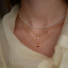Enamel Paloma Necklace Silver