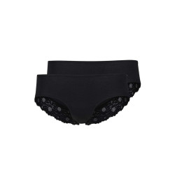 Skiny Panty CottonLace 2 Pack Black 080603